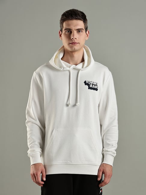 Tommy Hilfiger White Cotton Regular Fit Printed Hooded Sweatshirt-picture-13