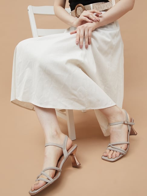 Buy Code by Lifestyle Women's Cream Ankle Strap Sandals at Best