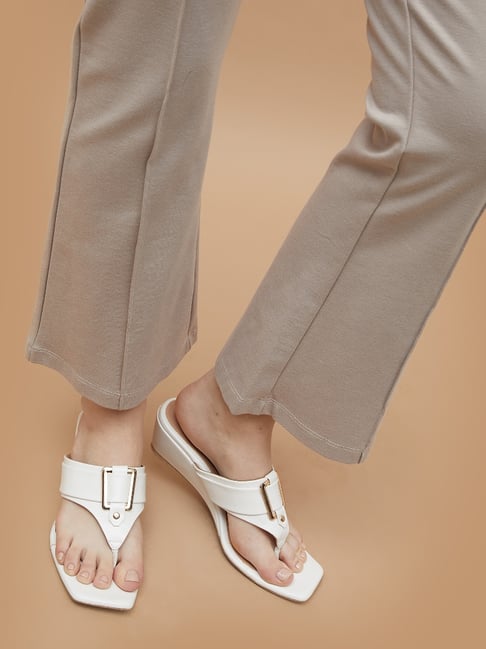 Buy Code by Lifestyle Women's White Casual Sandals at Best Price