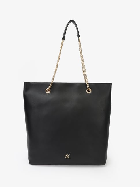 Calvin Klein Polyester Black Solid Tote Bag