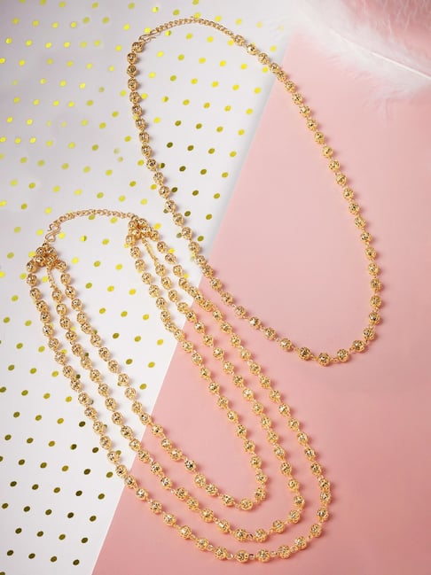 Zaveri Pearls Golden Alloy Necklaces for Women