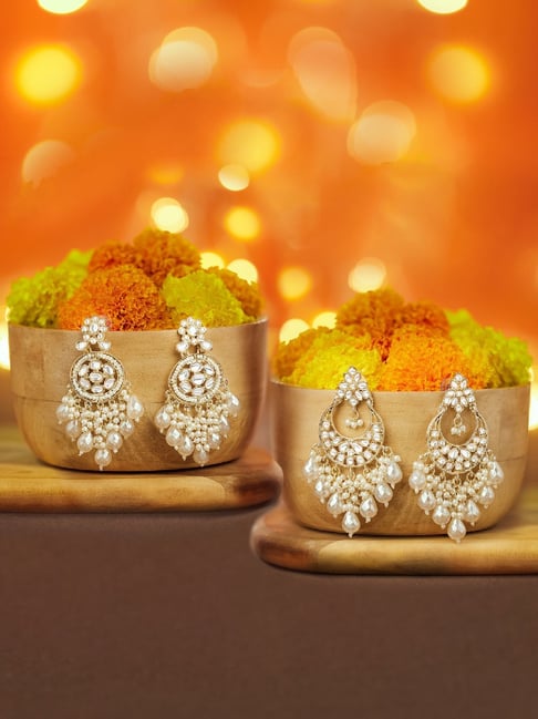 Zaveri Pearls Golden Alloy Earrings for Women-picture-12