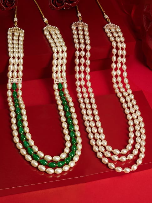 Zaveri Pearls Green Alloy Necklaces for Women