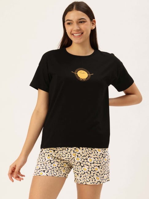 Clt.S Black Regular Fit Printed Shorts Set-picture-41