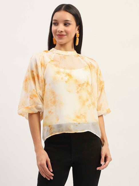 Madame Ivory Nylon Tie - Dye Top-picture-15
