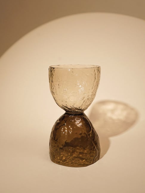 Muun Home Brown Hand Blown Glass Textured Axel Tall Decorative Object