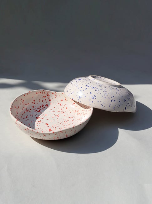 Muun Home Pink & White Ceramic Speckled Bowl (90 ml)-picture-16