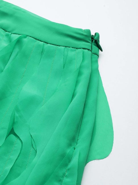 Label Ritu Kumar Green Fitted Skirt