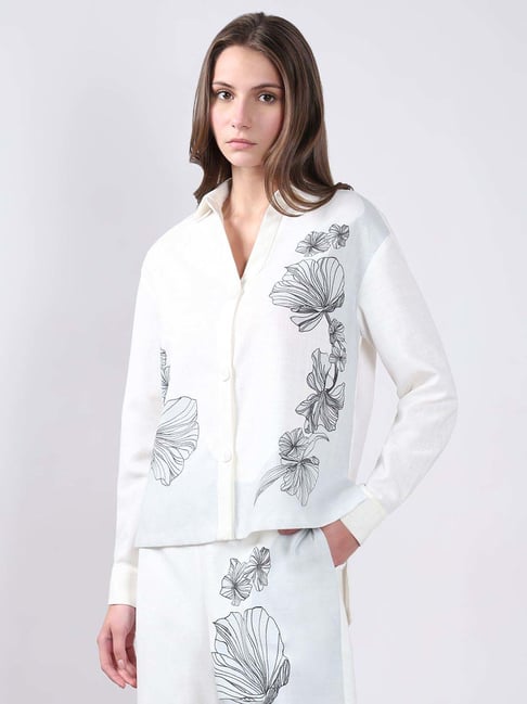 Vero Moda White Regular Fit Floral Print Shirt-picture-11