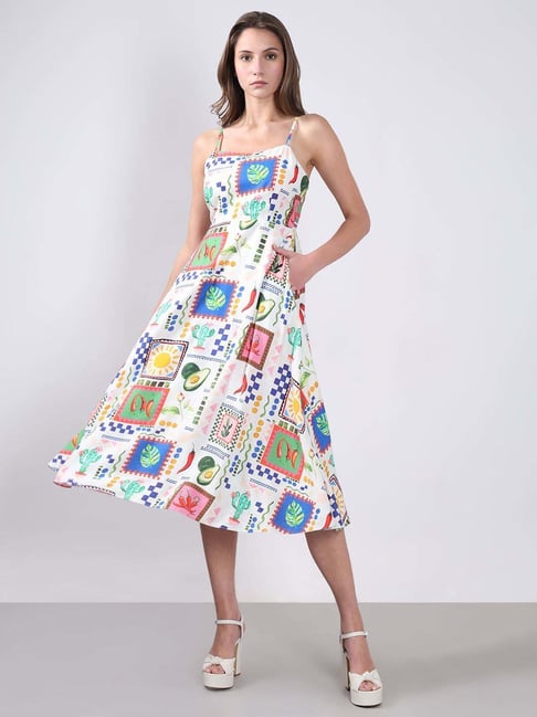 Vero Moda White A-Line Printed Dress-picture-39