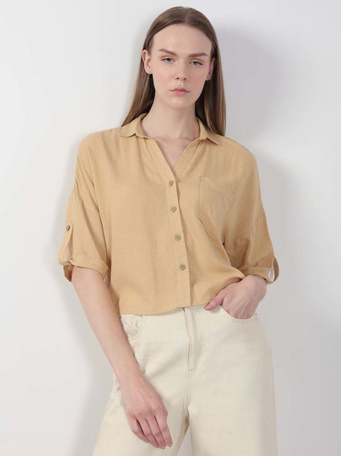 Vero Moda Beige Regular Fit Shirt-image-22
