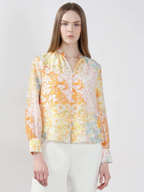 Vero Moda Orange Regular Fit Floral Print Top-picture-31