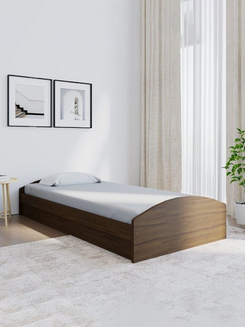 Nilkamal Addison Classic Walnut Brown Engineered Wood Single Bed with Storage