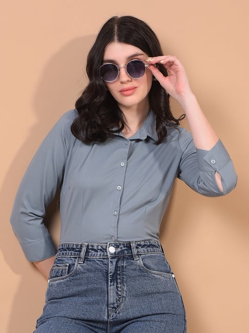 Crimsoune Club Green Blended Solid Shirt-picture-38