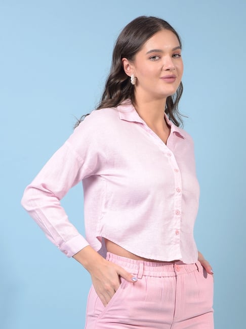 Crimsoune Club Pink Blended Solid Shirt-picture-46