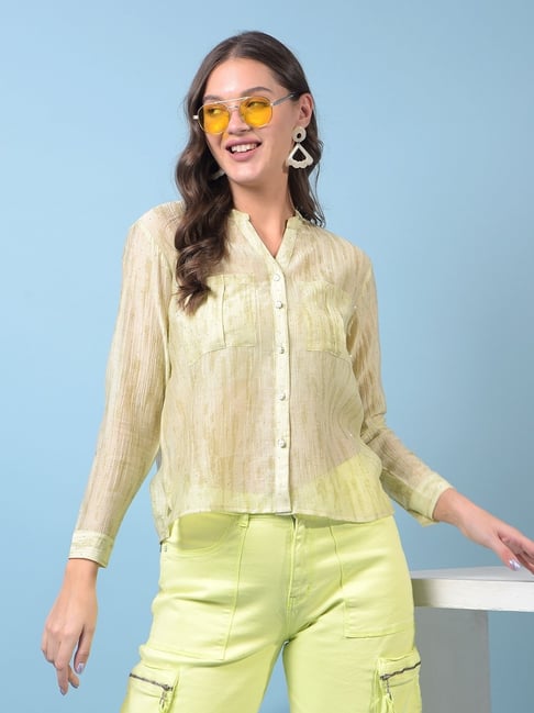 Crimsoune Club Green Blended Embellished Shirt-picture-34