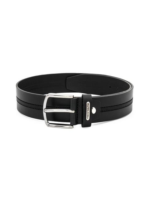 Red Tape Black Textured Leather Casual Belt-picture-29