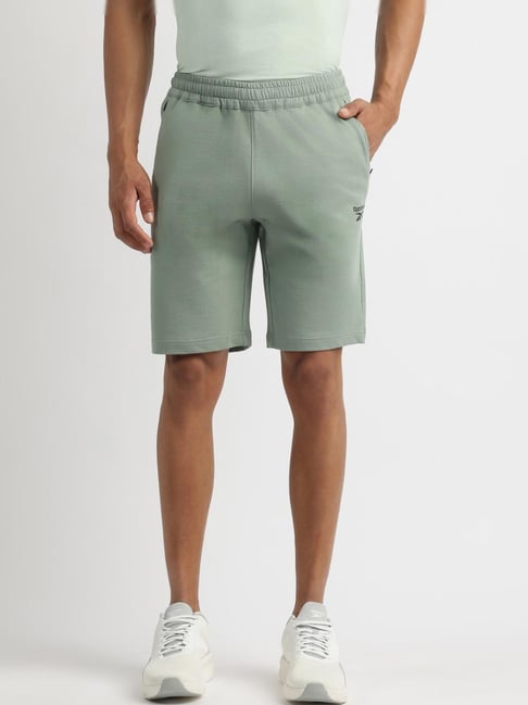 Reebok Green Regular Fit Solid Shorts-image-0