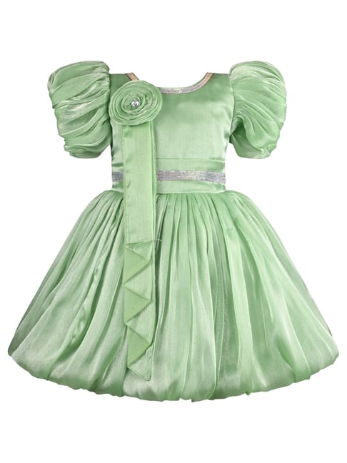 Wish Karo Girls Light Green Frock-picture-33