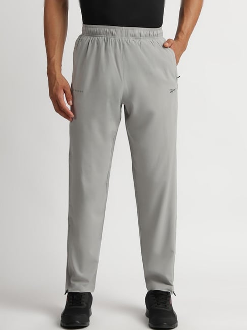 Reebok Grey Regular Fit Solid Trackpants
