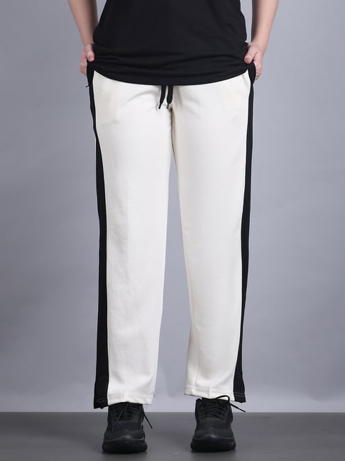 Vimal Jonney White Cotton Stripes Trackpants-picture-35