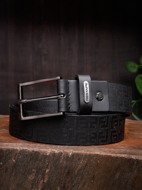 Red Tape Black Printed Leather Casual Belt-picture-34