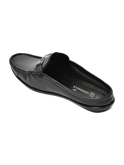 Buy Hoversole Men's Talinn Black Soft Mule Loafers at Best Price