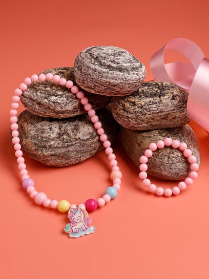 Jewelz Magical Unicorn Pink Necklace & Bracelet Set
