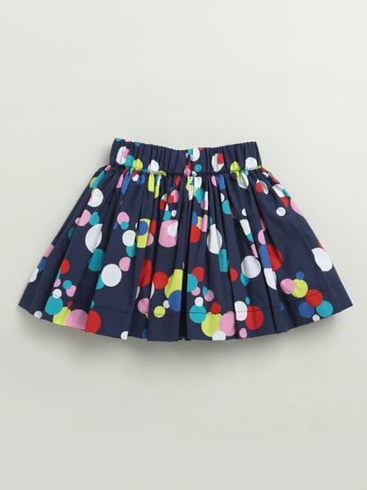 Zip Zap Zoop Girls Navy Blue Regular Fit Printed Skirt