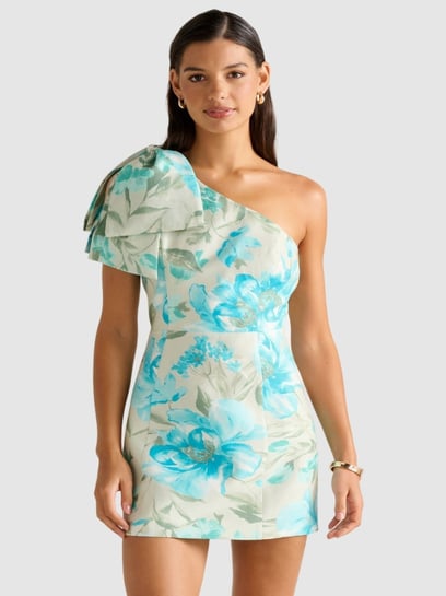 ワンピース MINI DRESS Forever New Darcy One Shoulder Bow Mini Dress