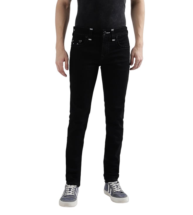 Buy True Religion Ricky Straight Black Fashion Mid Rise Jeans for