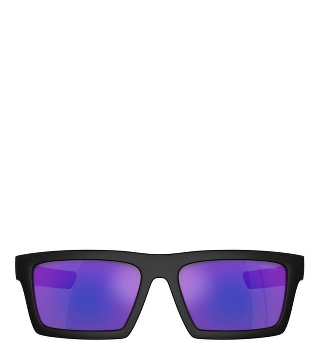 PRADA37ハーフ Prada Linea Rossa Active Blue UV Protected Rectangular Sunglasses