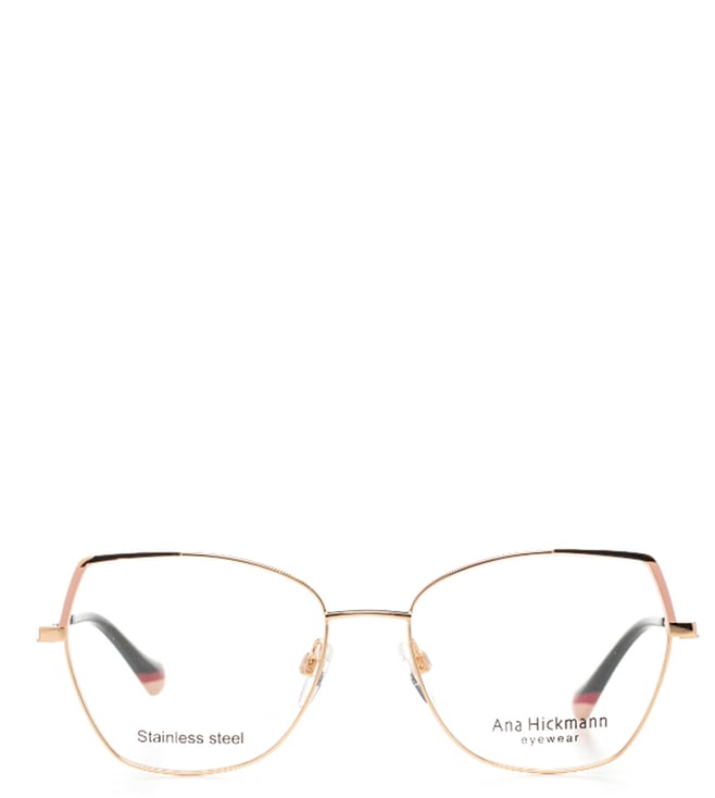 Ana Hickmann Black Hexagon Eye Frames for Women AH146209AFR