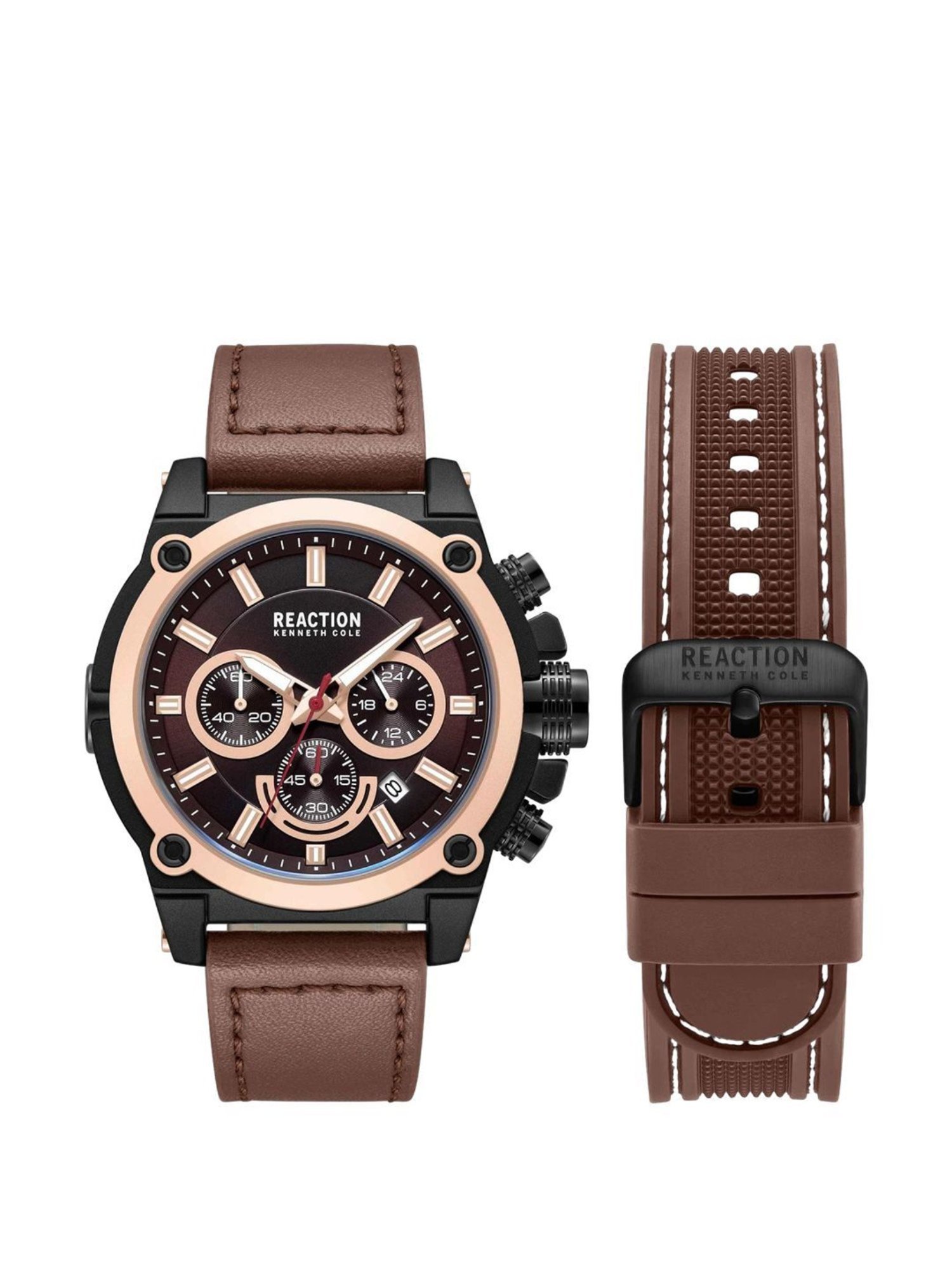 Kenneth Cole Reazione Sandali Uomo Con Fibbia | Comodi E Regolabili | Colore Marrone Medio | Taglia 44.5