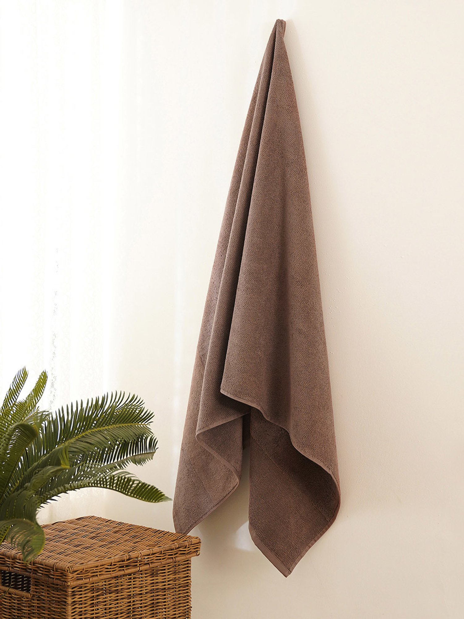 Buy Pure Home and Living Chocolate Brown Cotton Sheared Bath Towel