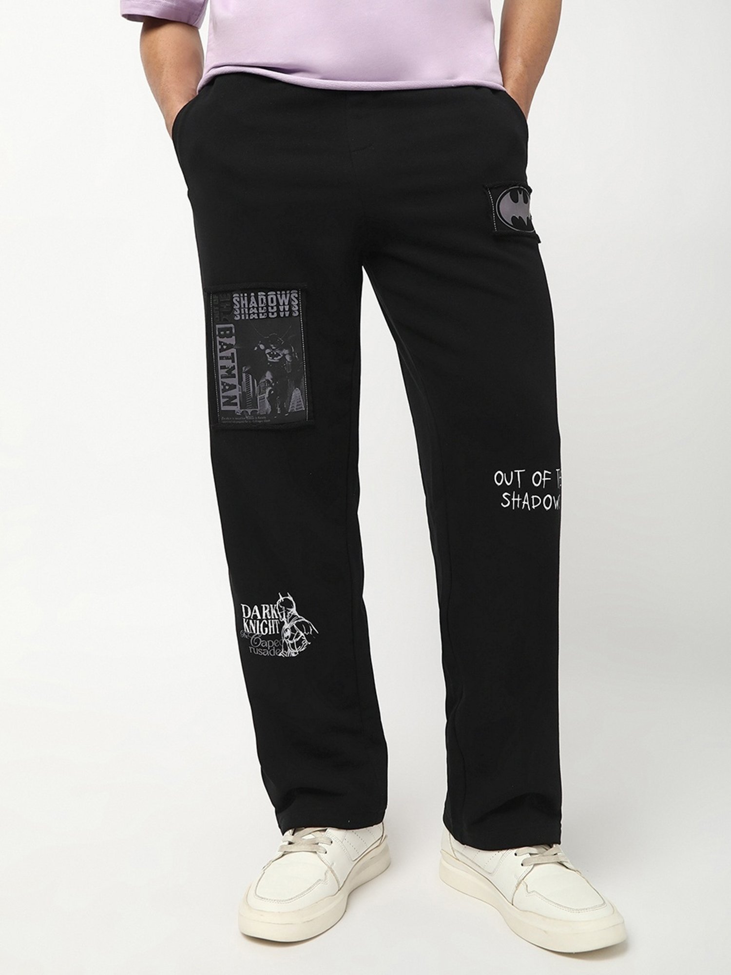 Bewakoof Official DC Men's Black Batman Graphic Printed Oversized