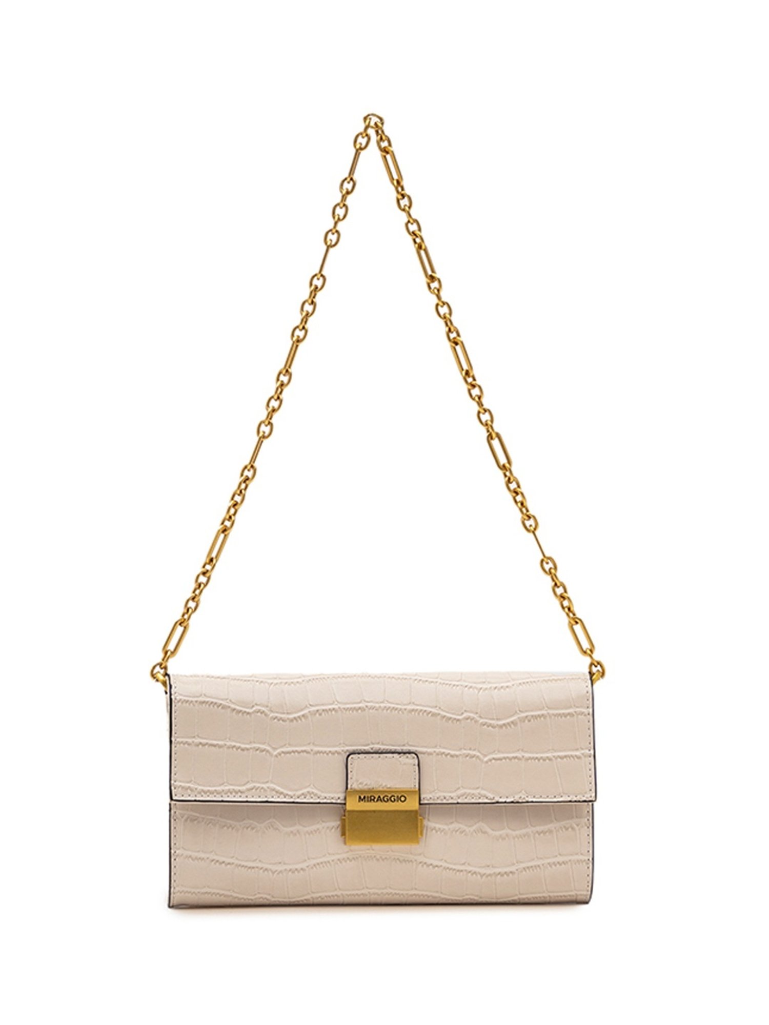 Miraggio Cynthia Ivory Animal Effect Medium Leather Shoulder Bag