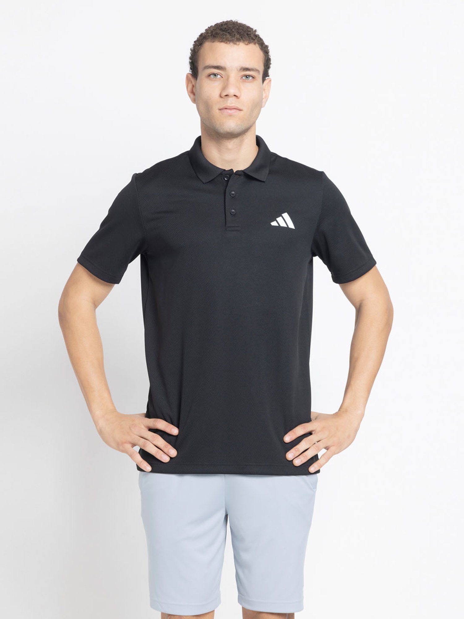 Buy ADIDAS Black M D2M Training Polo T-Shirt Online @ Tata CLiQ Luxury