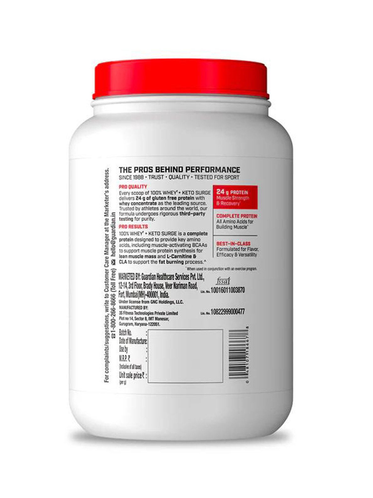 GNC Pro Performance 100% WHEY KETO SURGE CHOCOLATE 907G