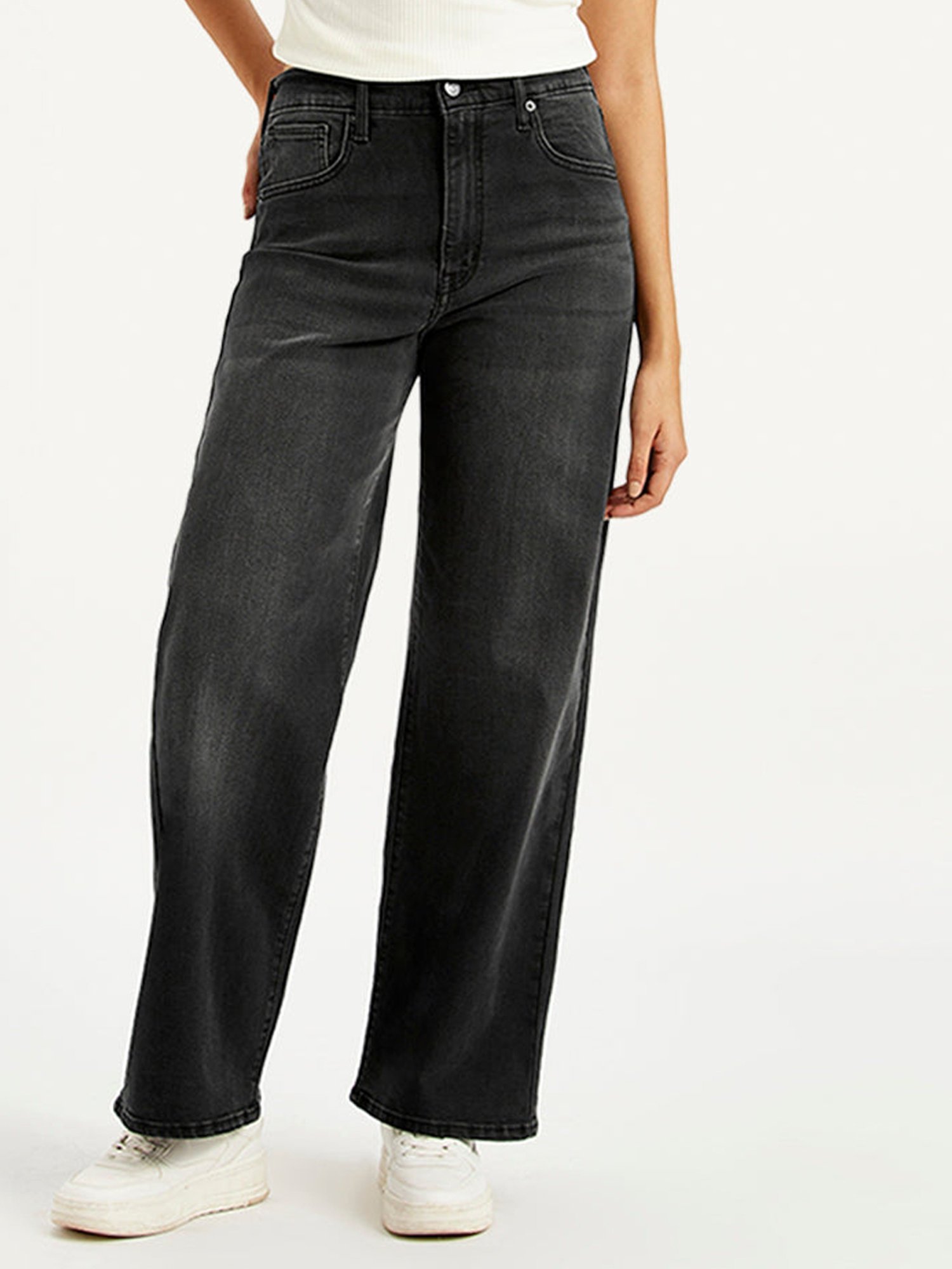 Na.e ナエ Wide Loose Jeans Charcoal sサイズ Levi's Charcoal Grey Wideleg Fit Jeans