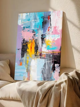 Buy Art Street Blue Canvas Wall Painting Vibrant Modern Brush