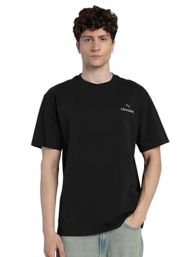Puma X Liberaiders Black Cotton Relaxed Fit Printed T-Shirt