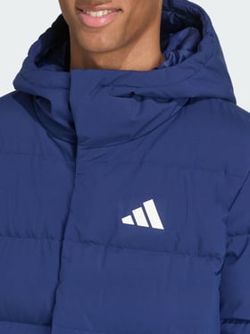 Adidas Blue Regular Fit Printed Puffer Jacket