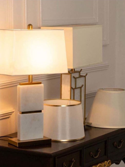 Whispering Homes White Colten Decorative Marble Lamp