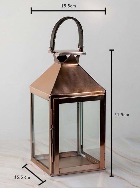 Whispering Homes Brown Welkom Metal Medium Candle Lantern