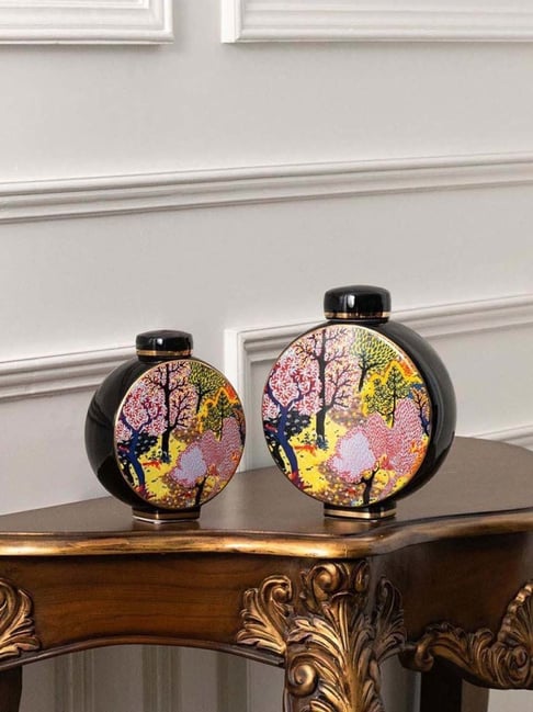 Whispering Homes Multicolor Tongass Decorative Ceramic Temple & Ginger Jar - Large-picture-48