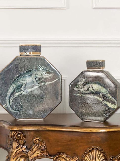 Whispering Homes Grey Chameleon Decorative Ceramic Temple & Ginger Jar - Small-picture-15