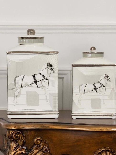 Whispering Homes Off White Hetfield Decorative Ceramic Temple & Ginger Jar - Small-picture-11