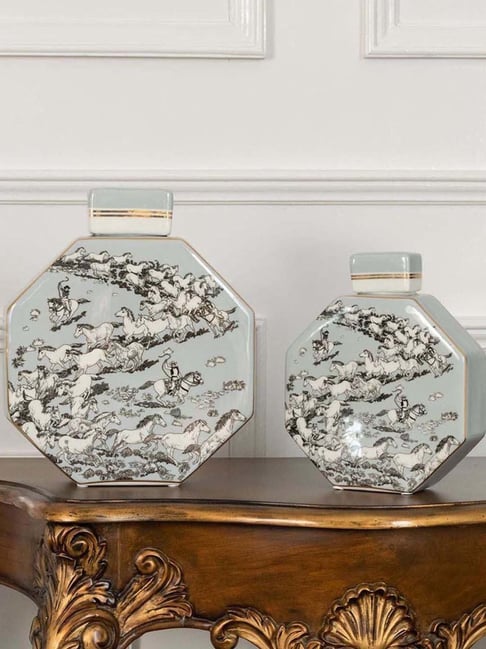 Whispering Homes Grey Speckled Decorative Ceramic Temple & Ginger Jar - Large-picture-19