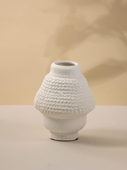 Whispering Homes White Atijo Ceramic Vase-picture-39